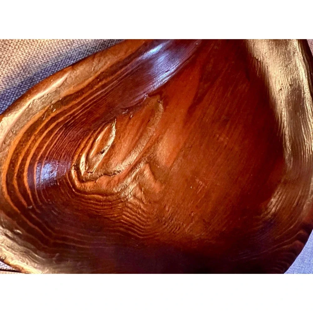 Vintage‎ Artisian Handcrafted Solid Wood Bowl or Handled Serving Tray 15